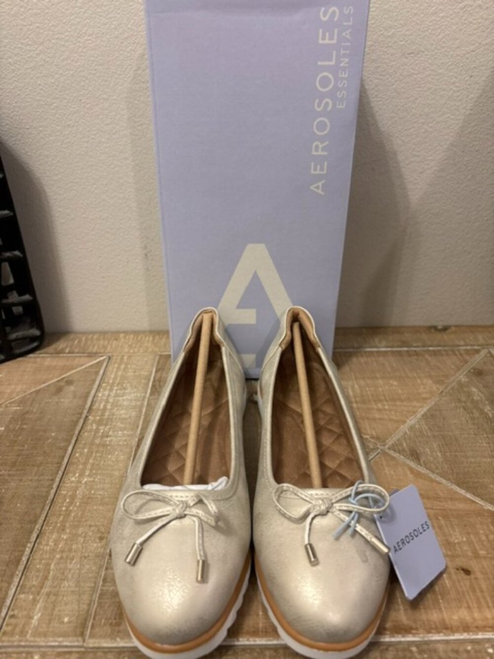 NEW Aerosoles Jade Ballet Flats Stone Slip On Faux Nubuck Comfort Shoes Sz: 8-10